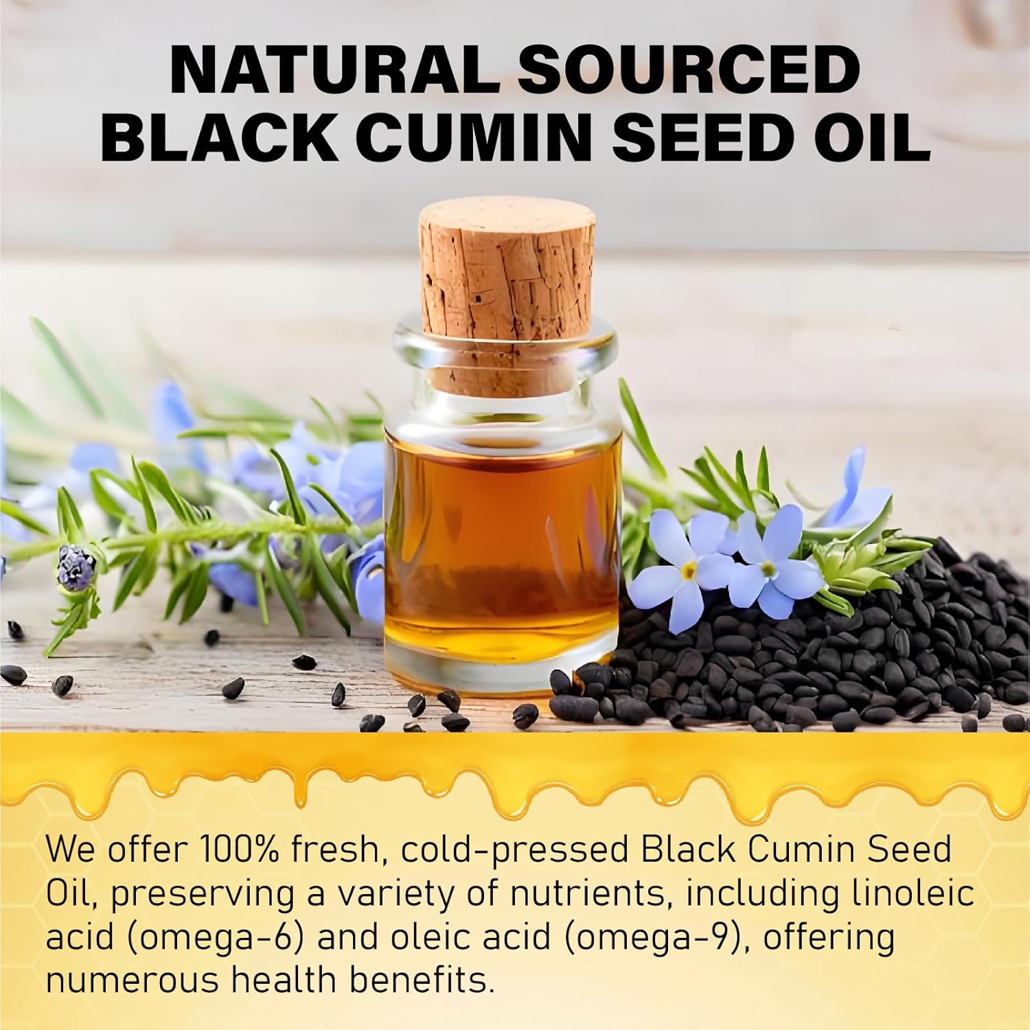 Black Seed Oil & Honey Gummies - Black Seed Oil 500mg with Biotin, Ashwagandha Extract, Turmeric Extract, Vitamin C & B6 - Supports Immune & Digestion