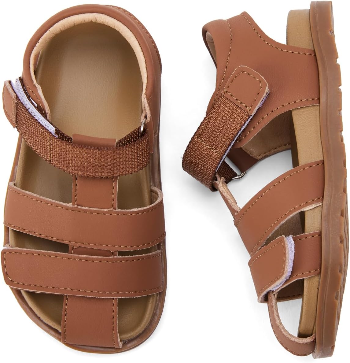 季節限定BMCiTYBM 幼児 男の子 女の子 サンダル オープントゥ アーチサポート スライド 調節可能なストラップ コルク フットベッド 伸縮素材