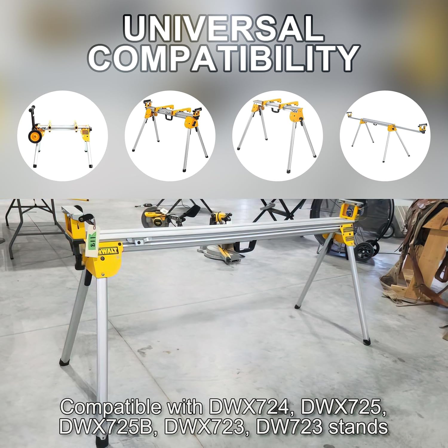 deawater DW7231 Replacement Mounting Brackets for DeWalt Miter Saw Stand, Fits DWX724 DWX725 DWX725B DW723 DE7030 DE7025-XJ, Retractable Clamps Set