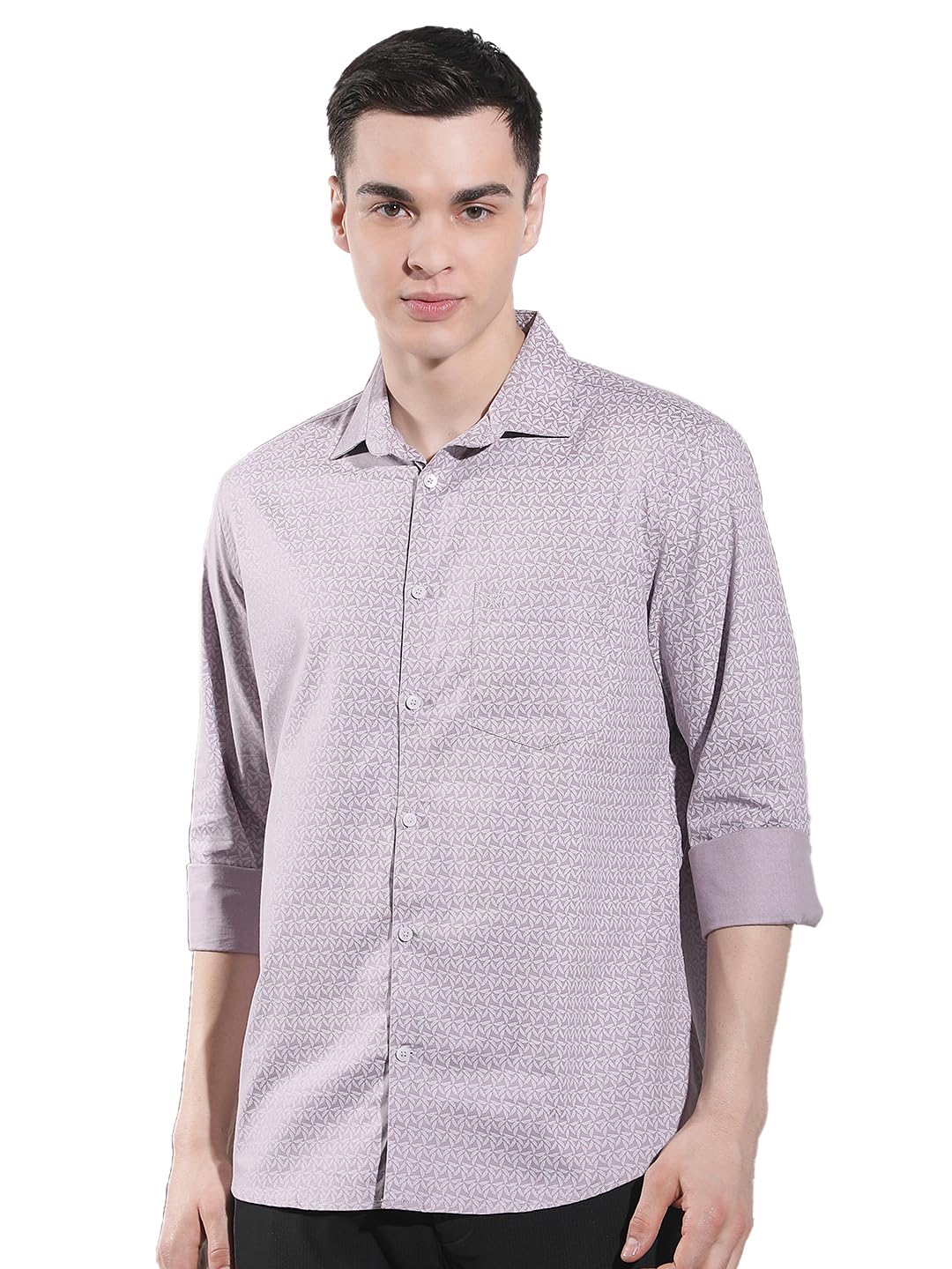 crimsoune club Men's Purple Floral Print Shirt-picture-11