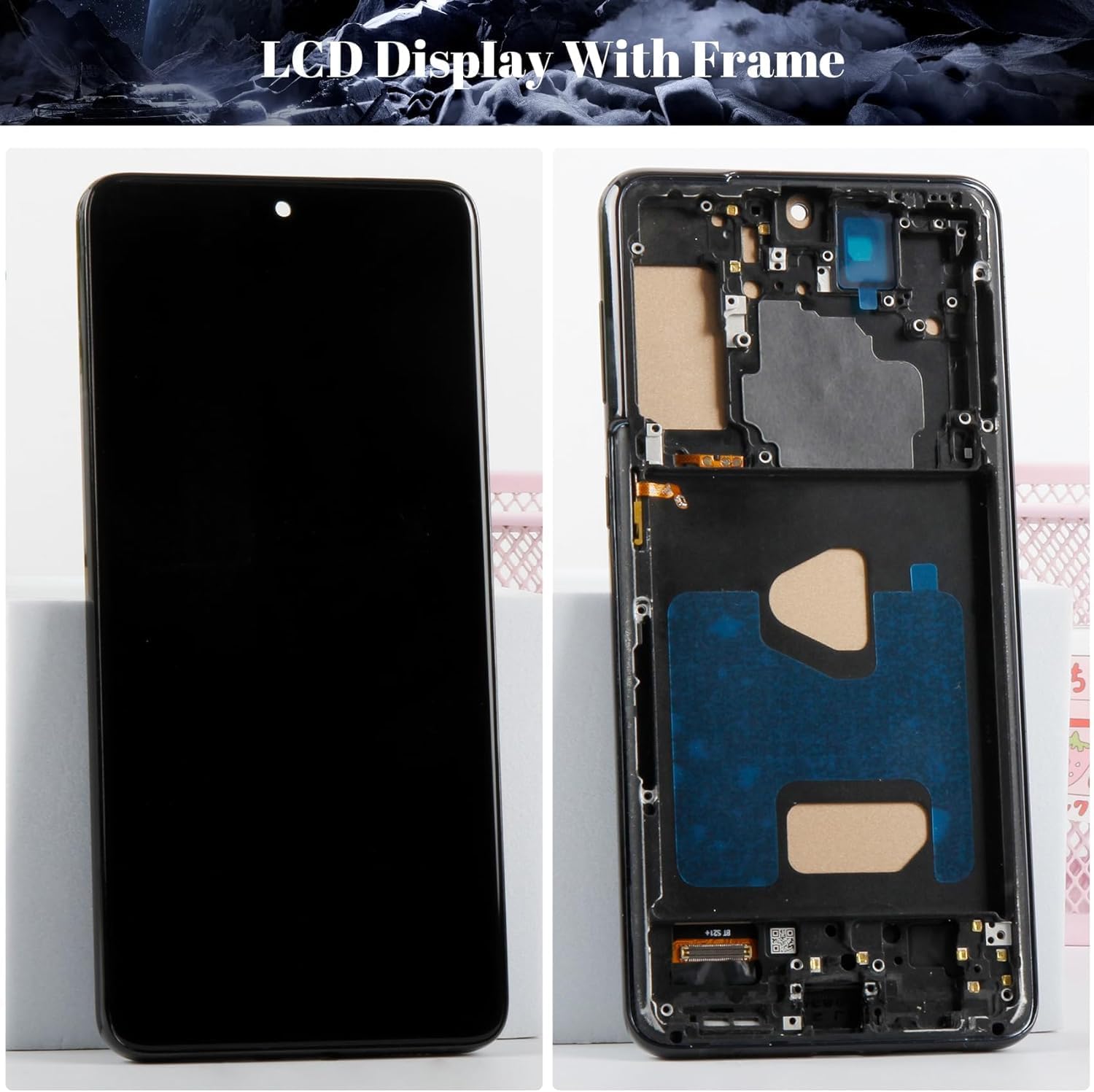 TFT for Samsung Galaxy S21 Plus 5G LCD Display for Galaxy S21 Plus 5g Screen Replacement for SM-G996U SM-G996U1 Digitizer Touch Screen Assembly Repair Part with Frame (Black)