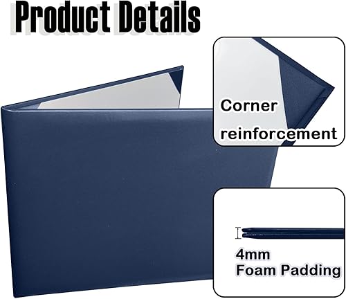 Miniatura 4 de Happy Secret Cubierta para diploma de 8.5 x 11 pulgadas, soporte para certificado de graduación, cubiertas de certificado de cuero liso (verde