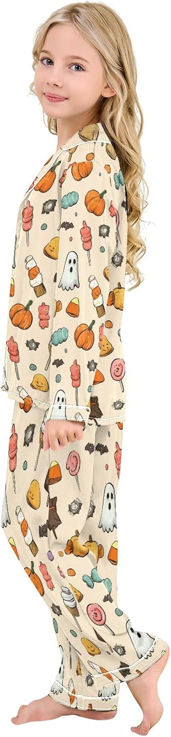 Silk Pajama Sets Long Sleeve Pajamas Soft Sleepwear 2 Piece Pjs Set