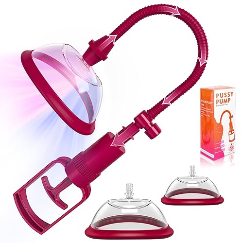 Pussy Pump Sex Toys for Women, Vagina Pump Women Sex Toys, Manual Vacuum Clit Pump Increased Sensitivity Powerful Suction Stimulate Clitoris Enhances Sexual Pleasure Tools for Women Red - set 1