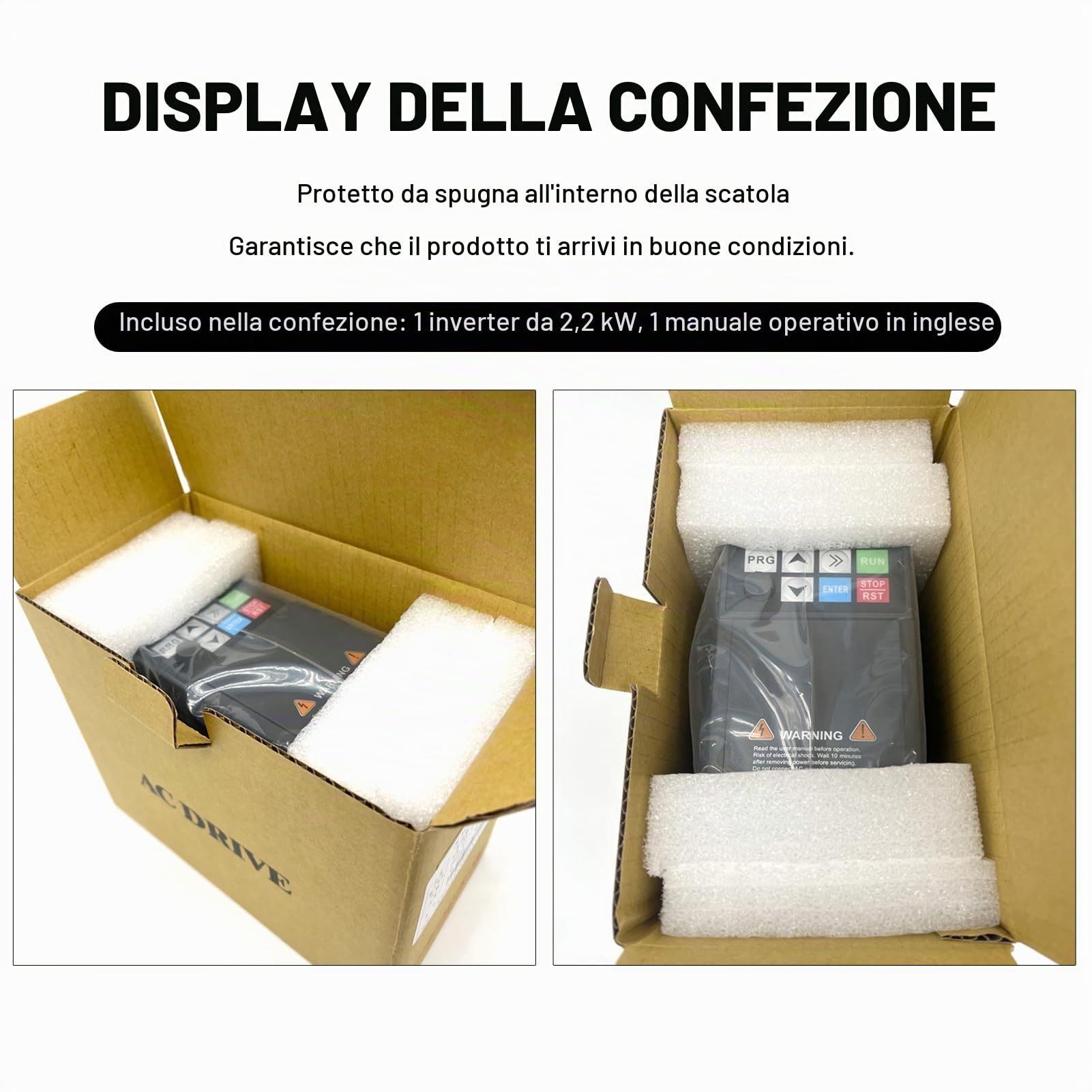 Inverter di Frequenza,220V Inverter di Frequenza VFD 2.2kW,Ingresso Monofase 220V e Uscita Trifase per Regolazione Velocità Motore