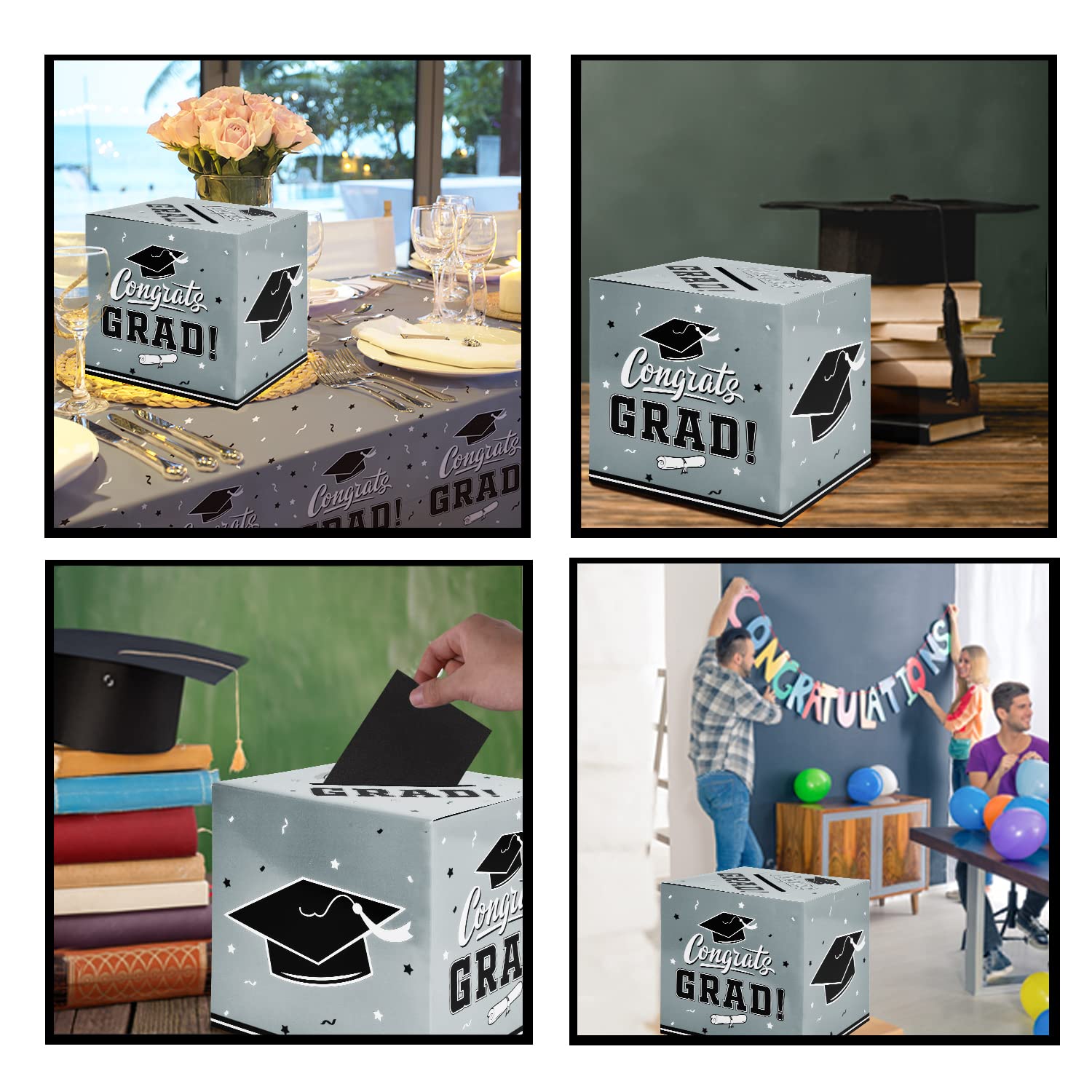 Amazon.com: Gatherfun Graduation Party Decorations Graduation Box  Graduation Card Box for Graduation Gift Graduation Party Favors Decor Party  Supplies Silver : Home & Kitchen
