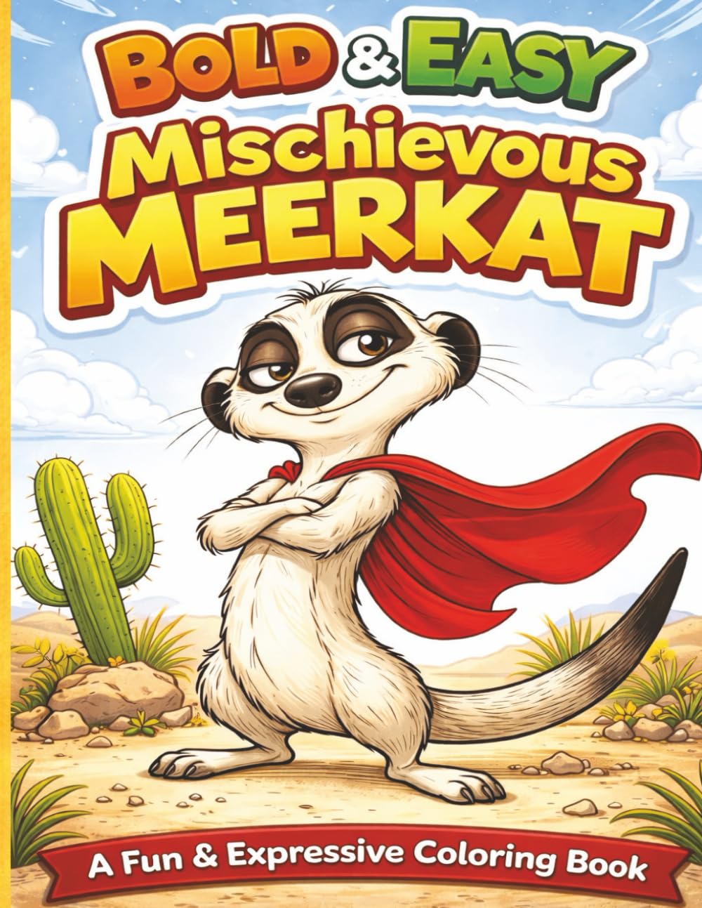 Bold & Easy: Mischievous Meerkat Coloring Book: By Fairy Tale Finds