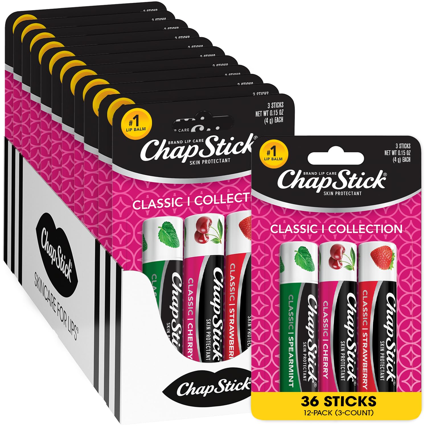 Amazon.com : ChapStick Lip Moisturizer, Classic Flavors Variety 3