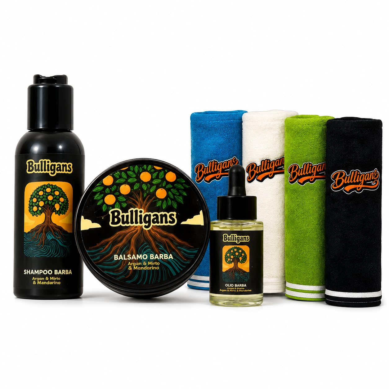 Bulligans Box Routine Barba Shampoo, Balsamo e Olio - Idee Regalo Uomo Compleanno Natale San Valentino, Regali per Lui Papà Marito