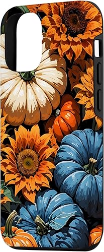 Miniatura 68 de Funda para iPhone 13 Pro Max Bonito arte de calabazas, girasoles y hojas de otoño