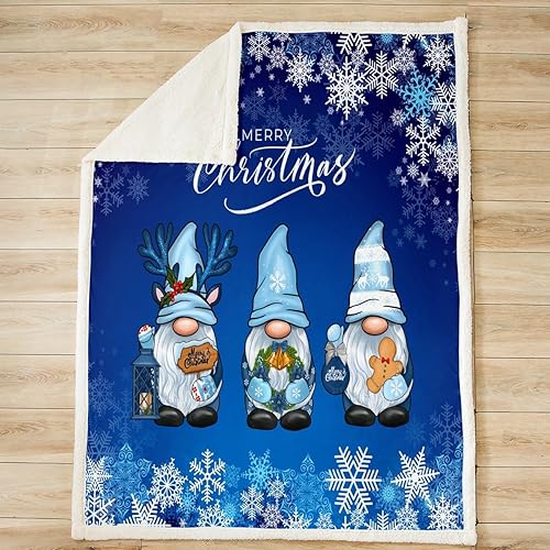 Miniatura 9 de Manfei Manta con diseño de muñeco de nieve, manta de tablones de madera rústica a cuadros grises para sofá, manta de cama temática navideña para