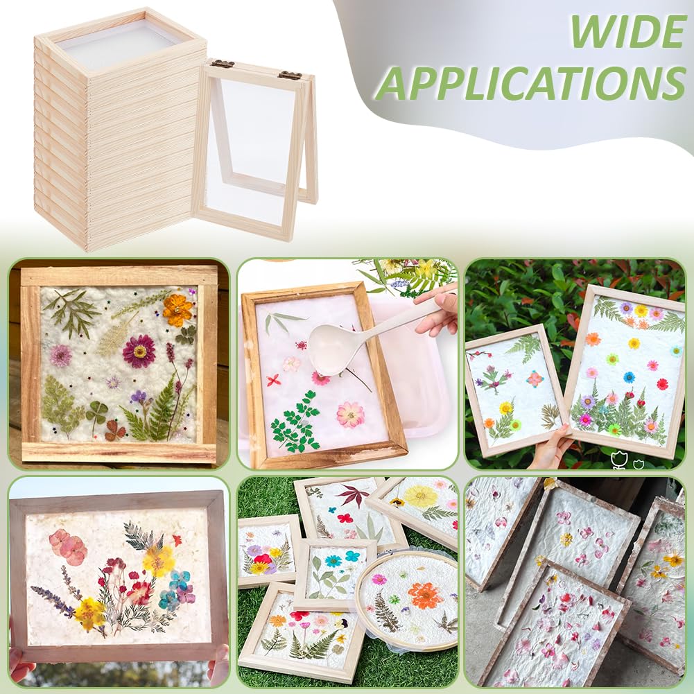 UNICRAFTALE 12 STK Holz Schöpfrahmen 12.5x18cm Papierherstellung Form Rahmen Sieb Für Schulprojekte Basteln Mit Pressblumen Handwerk DIY Kreatives Papierschöpfen