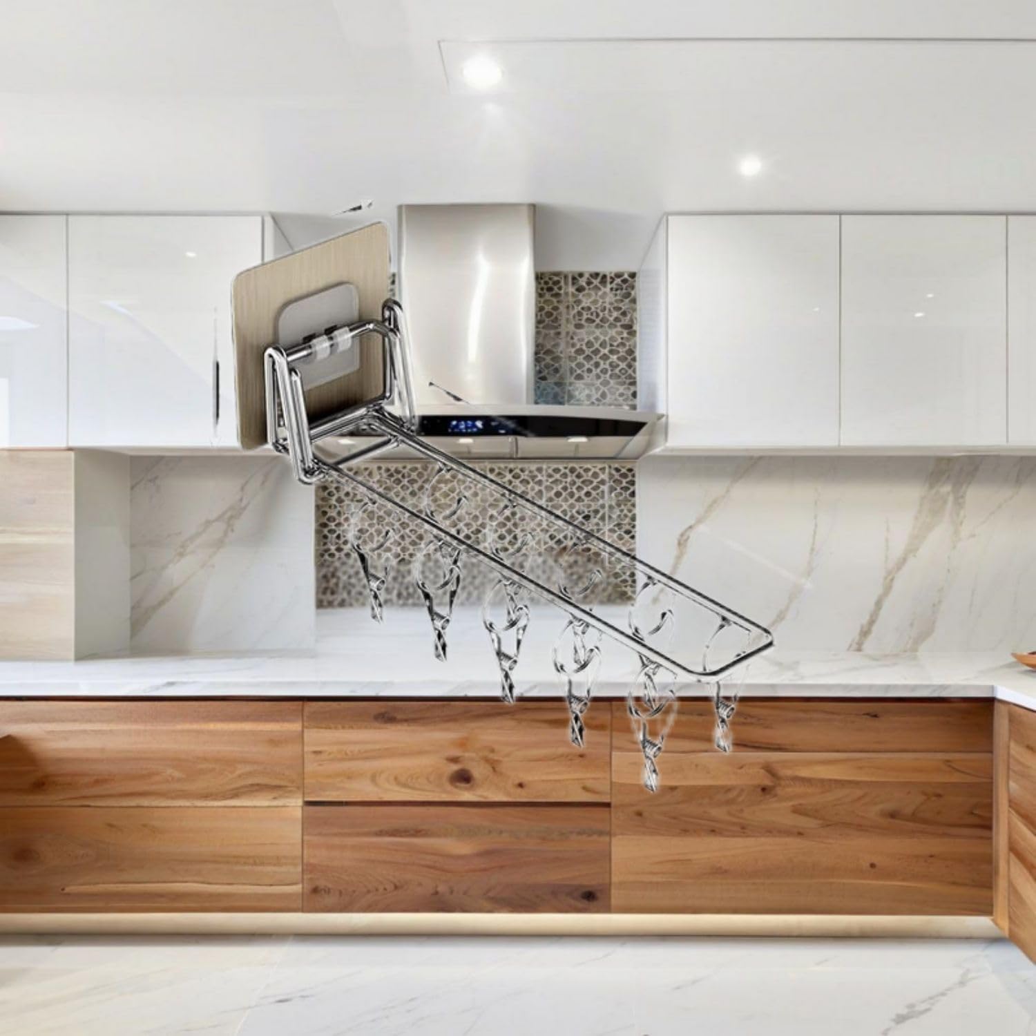 折叠晾衣架 Kitchen Clothes Hanger for Daily Used,多夹子壁挂晒袜子神器家用阳台晾晒架凉内衣内裤袜夹子 KCookware Accessories - 1837