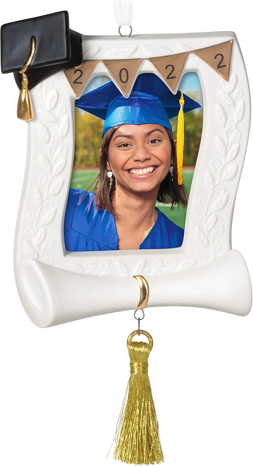 Hallmark Keepsake Christmas Ornament 2022, Class of 2022, Graduation Picture Frame, Porcelain