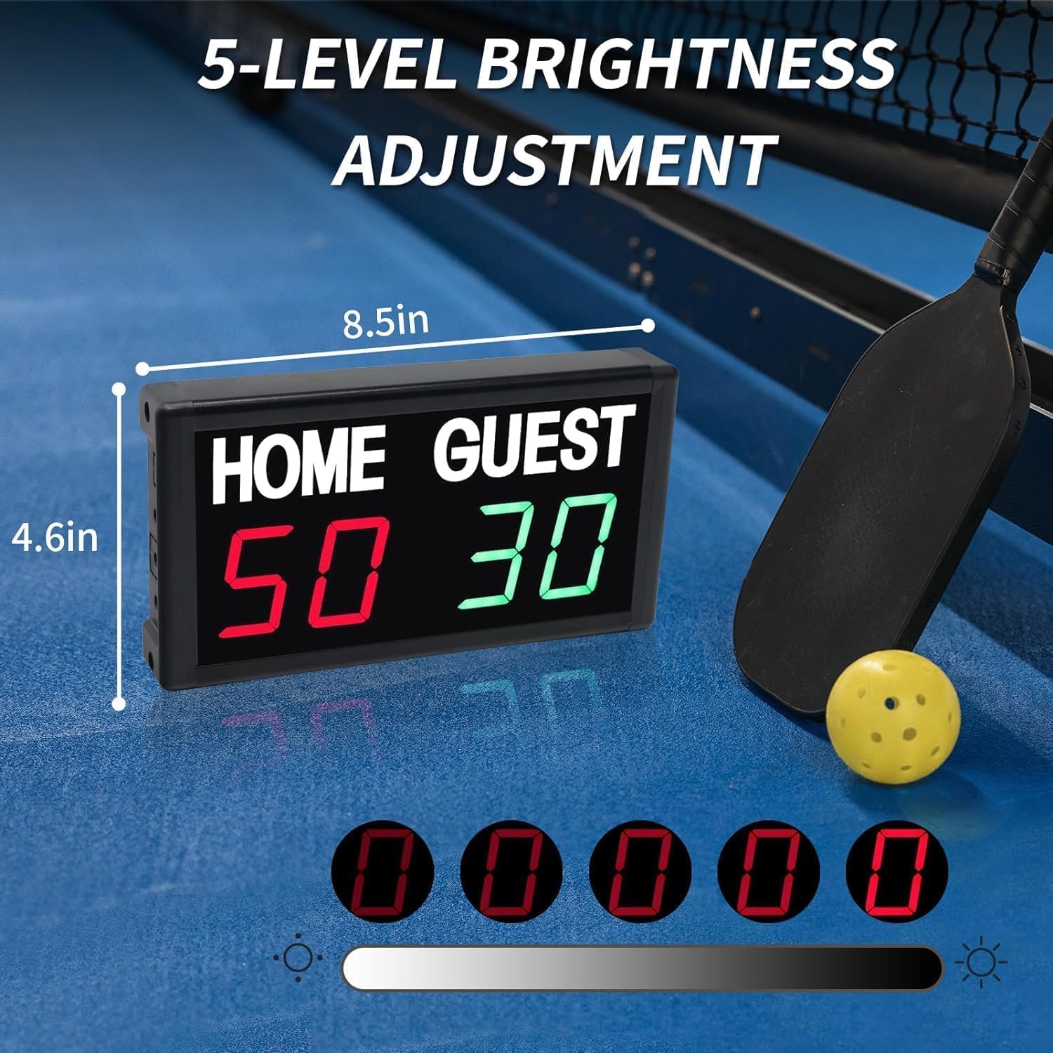 GAN XIN Elektronisch, draagbaar led-scorebord, 1,8 inch, digitaal scorebord met afstandsbediening, voor basketbal, voetbal, volleybal