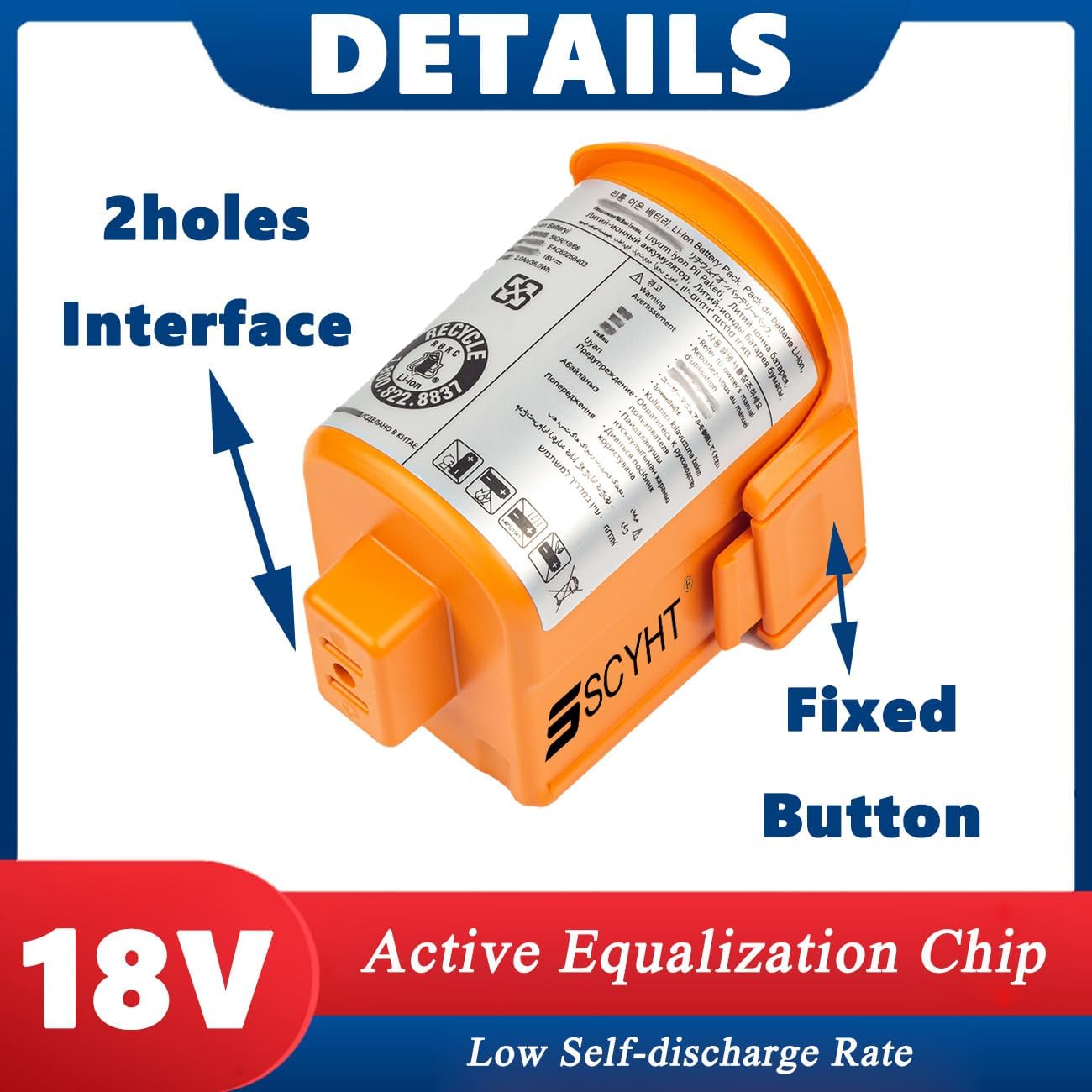 Lithium Battery 18V 2Ah Replacement Battery 2Ah Lithium Ion Batteries 18V Vacuum Batteries for VS8400 VS86 for Max 36W Motors with BMS,18v2ah 4pack