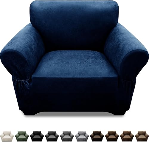 Miniatura 134 de Fundas para sillón con cojines en forma de T de 2 piezas, apariencia de cuero, funda para sofá, funda para silla, protector elástico para muebles,