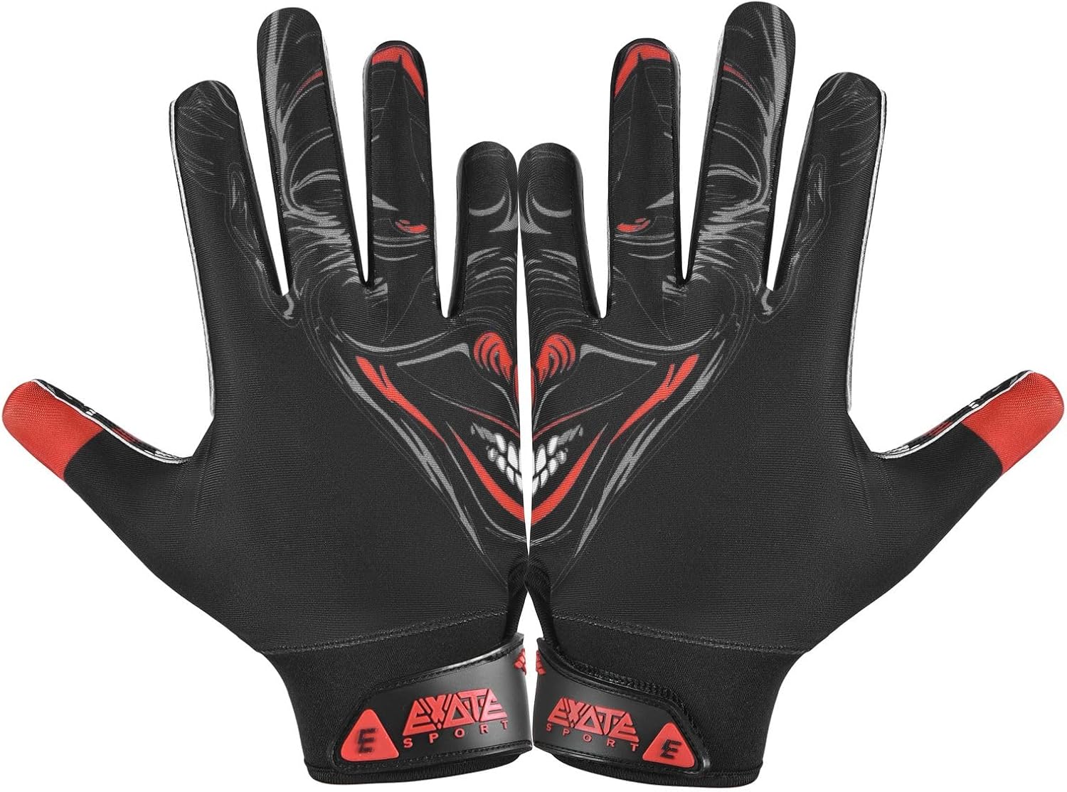 Youth Football Gloves American Reciever Villain Football Gloves for Adult Men Women and Boys with Super Sticky Silicone Grip Palms Ultimate Performance Boosters