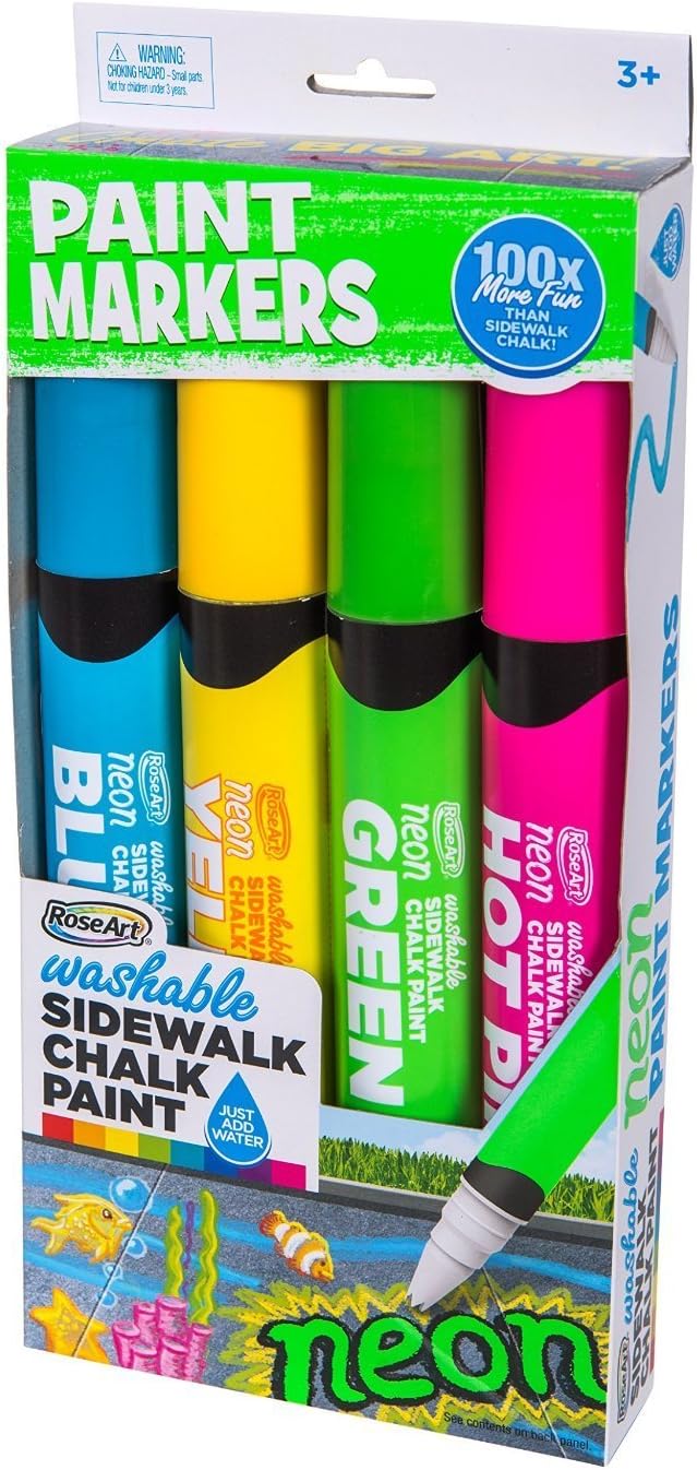 RoseArt Washable Sidewalk Chalk Paint 2ct Glitter Pnk/purp
