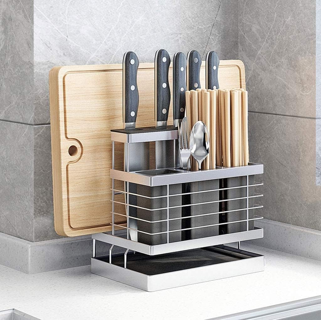 Knife Block Storage Stand Kitchen,Only Selling Cutter Holder,304 Stainless Steel,Cutting Board and Chopstick,Rack
