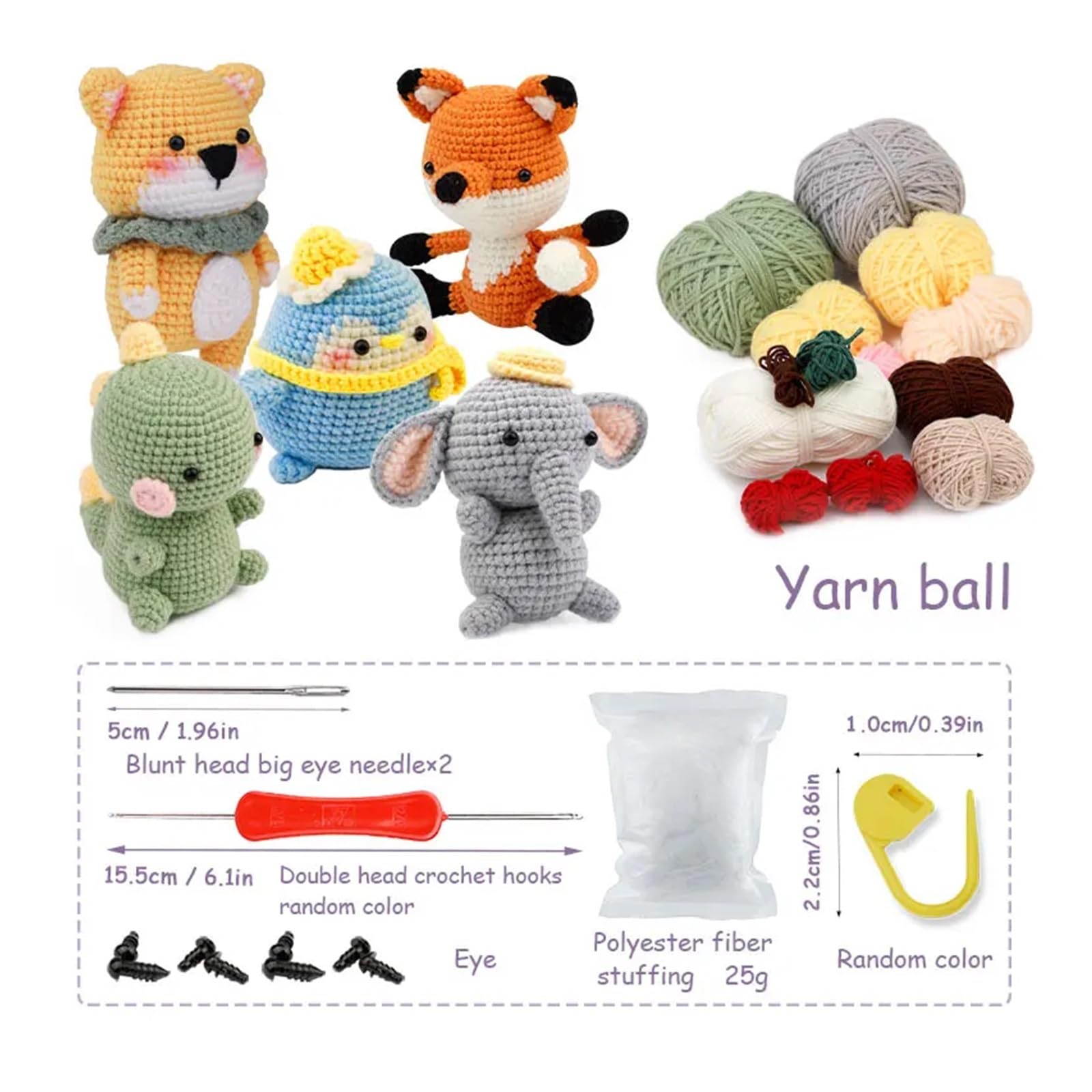 Livre Crochet Debutant Kit Crochet Débutants Yunmiao - Animaux Peluches à Créer - Instructions étape Par étape - Loisir Créatif Complet Crochet Animaux