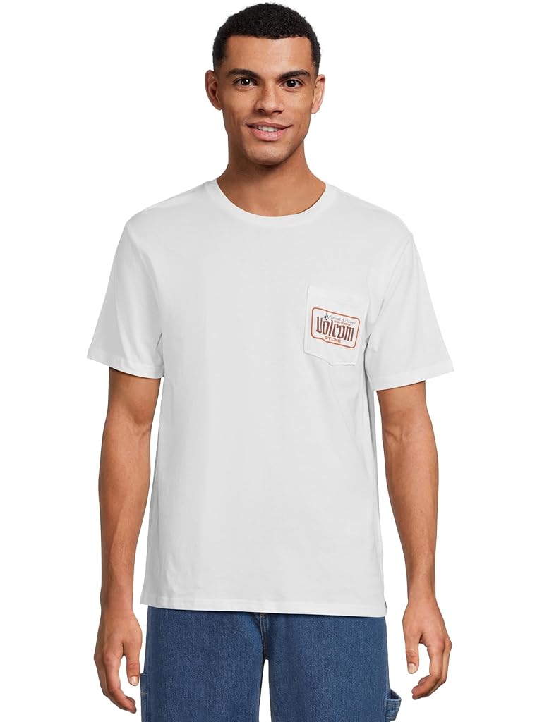White Volcom Single Barrel Pocket Tee
