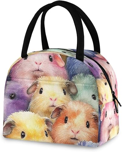 Miniatura 2 de Guinea Pig Watercolor Adjustable Lunch Bags for Girls Big Lunch Bags for Women Camping bolso para comida de mujer