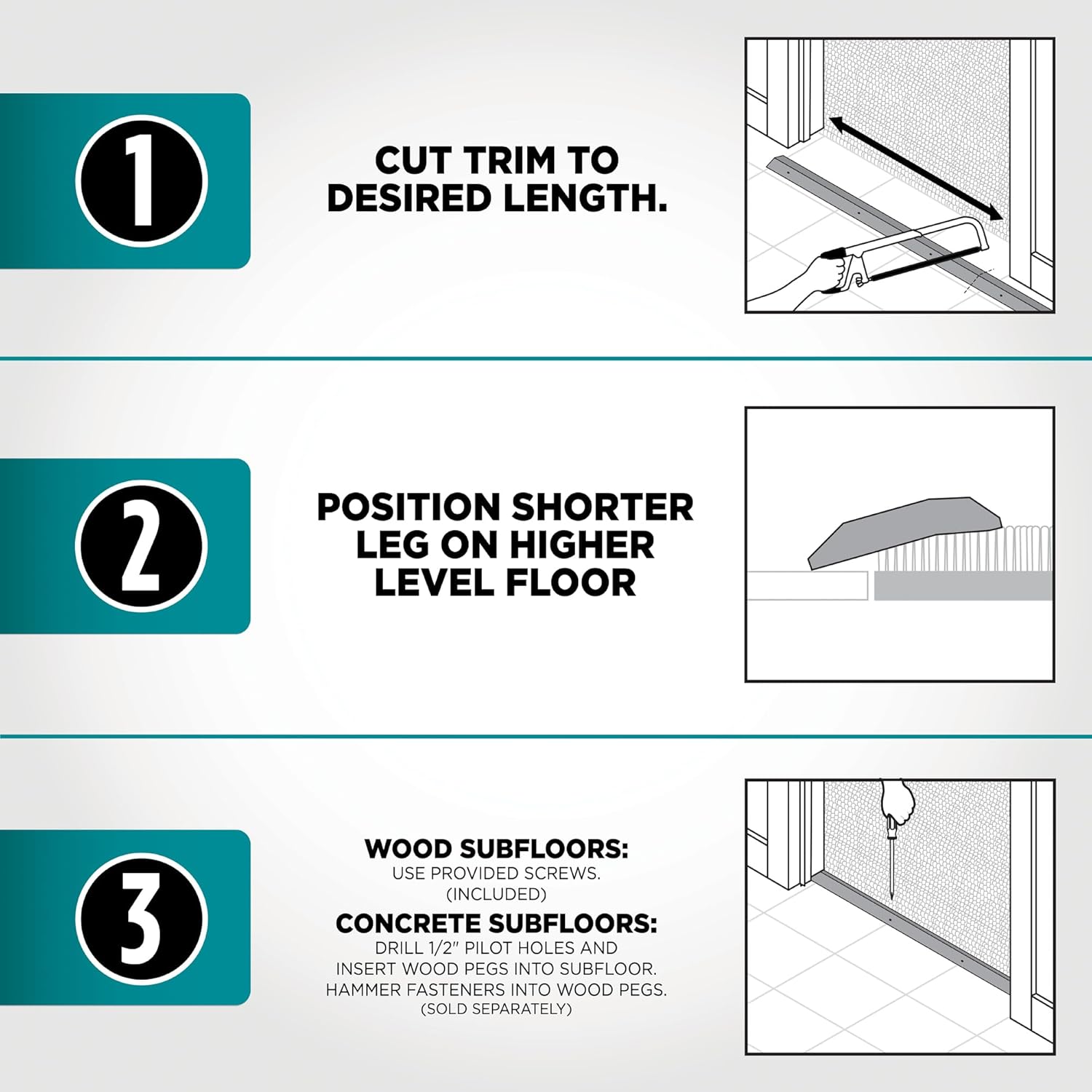 M-D Building Products 85357 1-7/16 in. X 36 in. Unfinished Hardwood Carpet Trim w/Screws