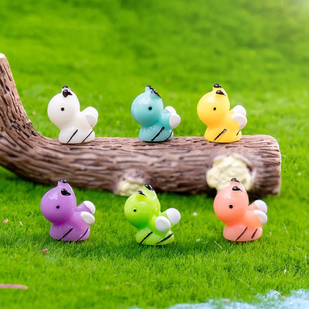 100 Pcs Colorful Mini Bee Figurines Cake Toppers Tiny Resin Bee Mini Resin Animals for DIY Fairy Garden Miniature Moss Landscape - Image 3