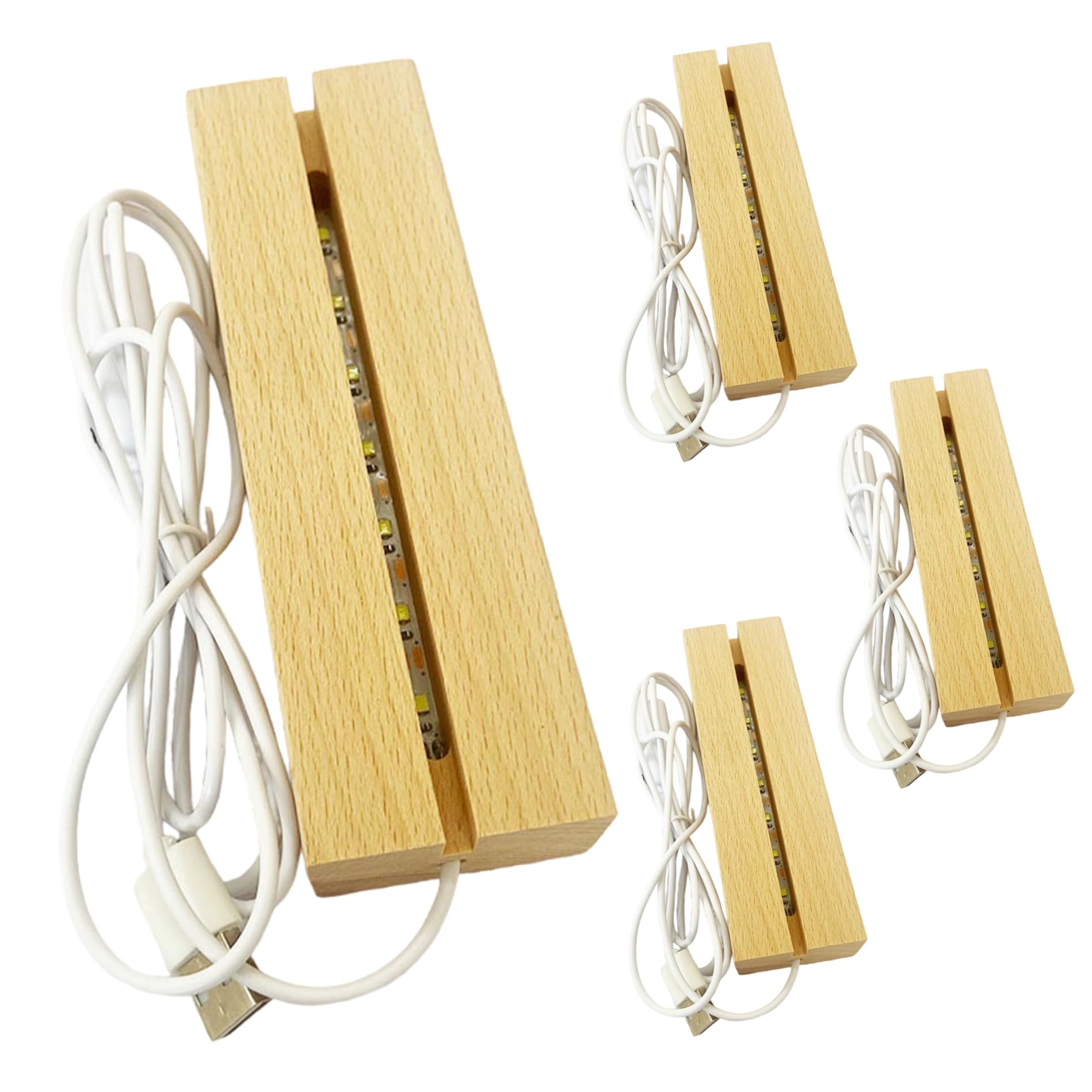 Présentoir en bois lumineux LED pour offrir une veilleuse personnalisée