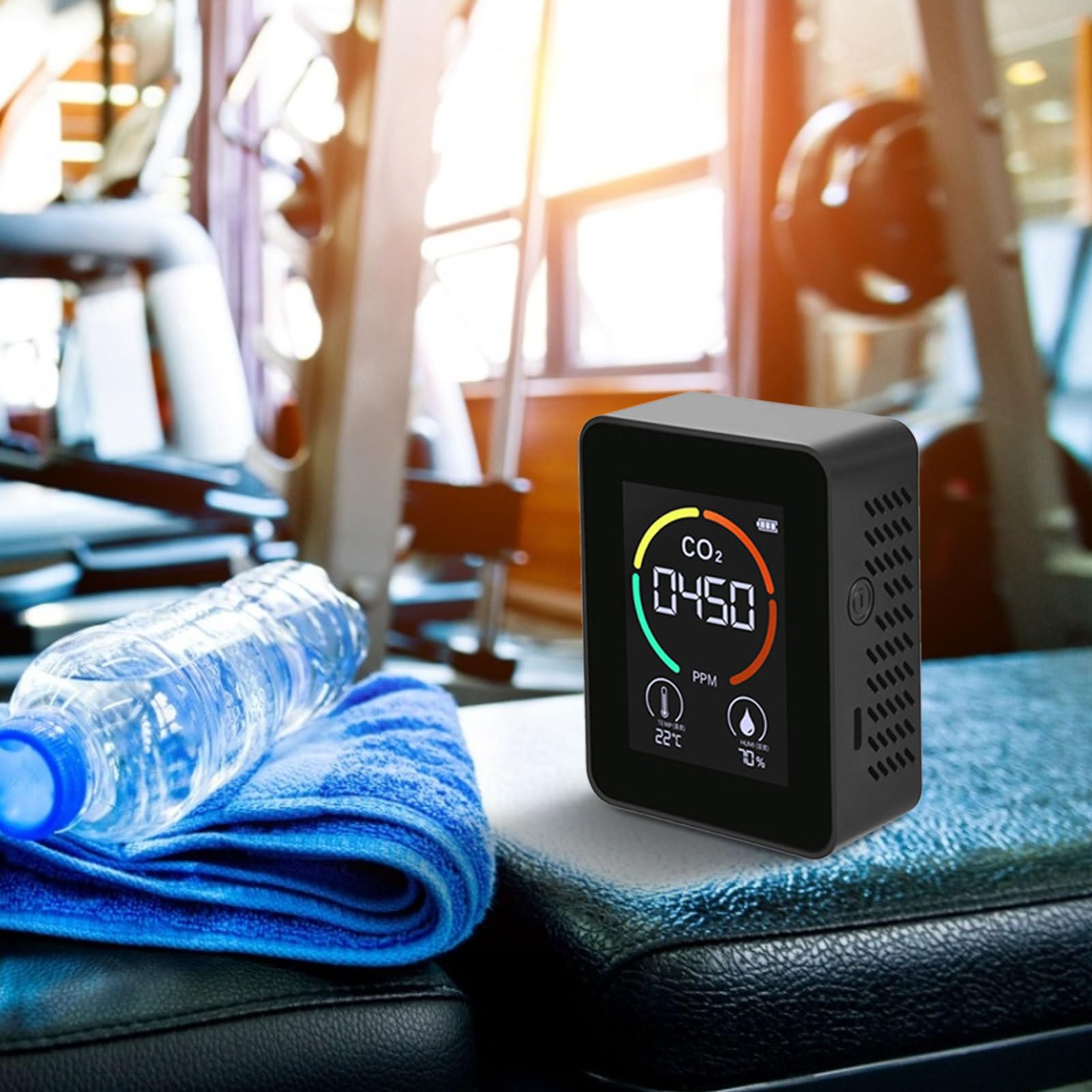 Detector de dióxido de carbono | Medidor de dióxido de carbono de mesa de | temperatura y humedad, analizador de aire de temperatura y humedad, medidor digital de para el hogar y viajes en