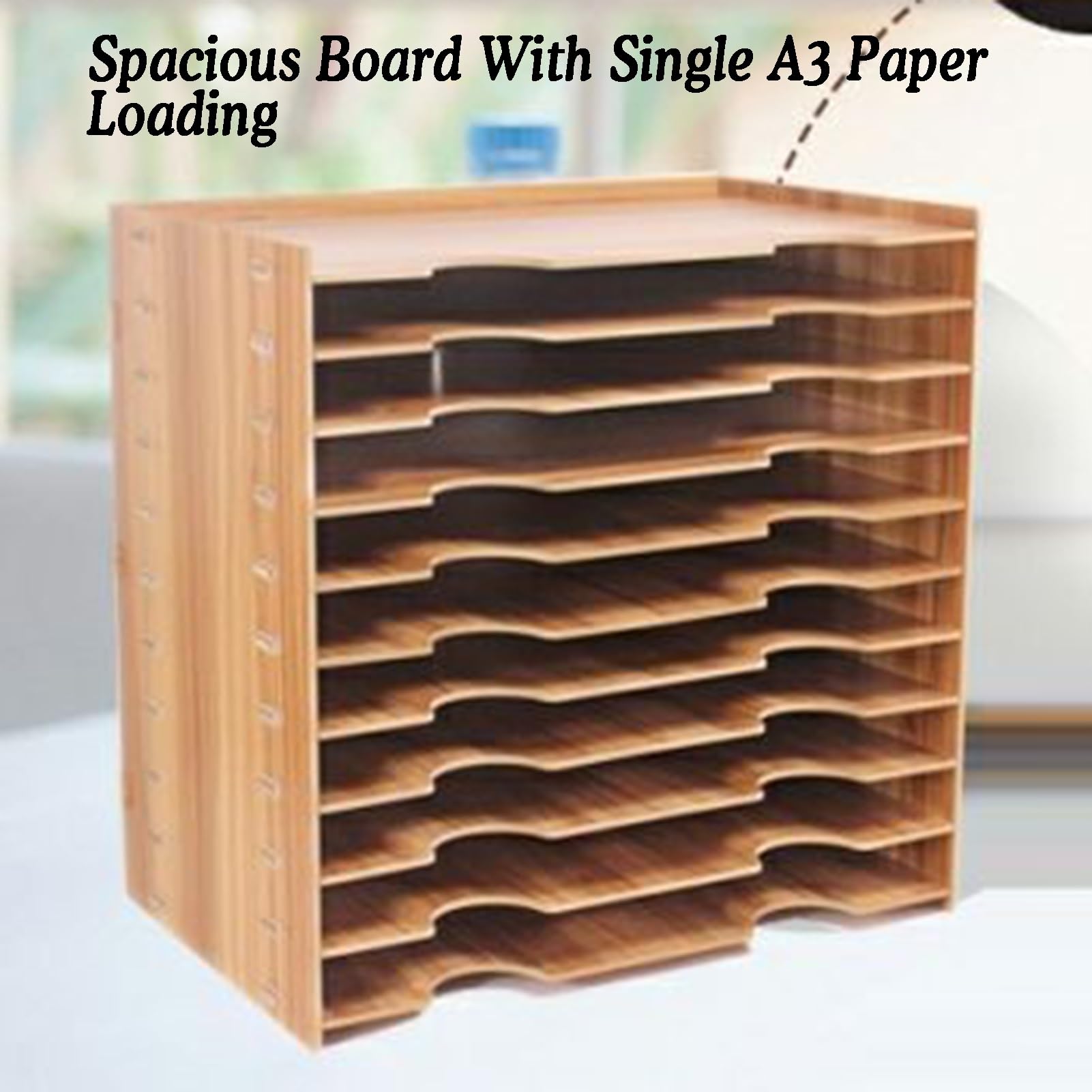 Organiseur de bureau en bois pour la maison, la salle de classe, le bureau et l'école, casier à papier de bureau et trieur de livres pour étudiants