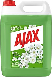 AJAX - Nettoyant Ménager - Multi surfaces & Sol - Fête des Fleurs, Parfum Muguet - Sans rinçage - Idéal collectivités -Grand Format Bidon de 5L -