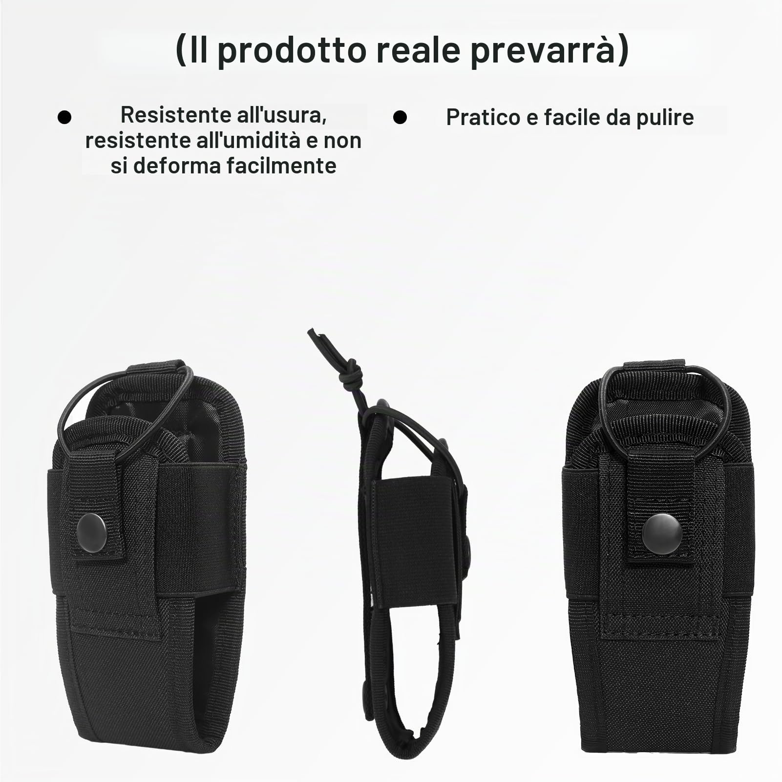 Walkie Talkie - Custodia in nylon per radiotelefoni, supporto regolabile per radio, custodia intercom per gilet, supporto radio per cintura
