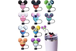10PCS Silicone Disney Straw Cover Caps