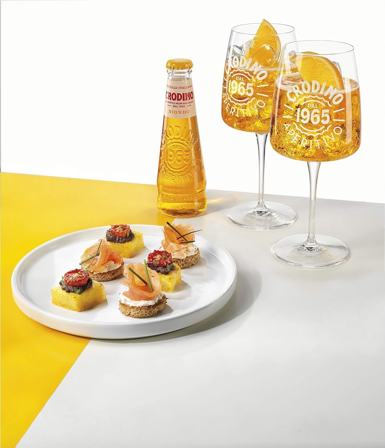 Italian Gourmet Bundle Crodino, Apéritif Sans Alcool Blond 24 x 175 ml Boisson Apéritive Italienne Format Verre Prêt à Boire Pour Apéro Réception Fête Table + Italian Gourmet Polpa