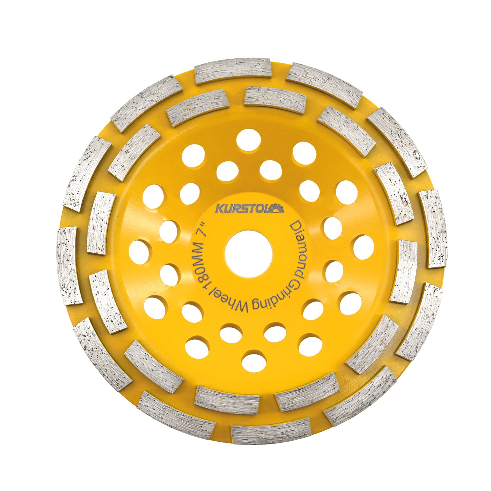 Tarcza do szlifowania diamentowego, 180 mm, dwurzędowa szlifierka kątowa do cięcia, szlifowania, wygładzania, kształtowania betonu, marmuru, granitu, muru, cegieł 7/8"-5/8" altanka