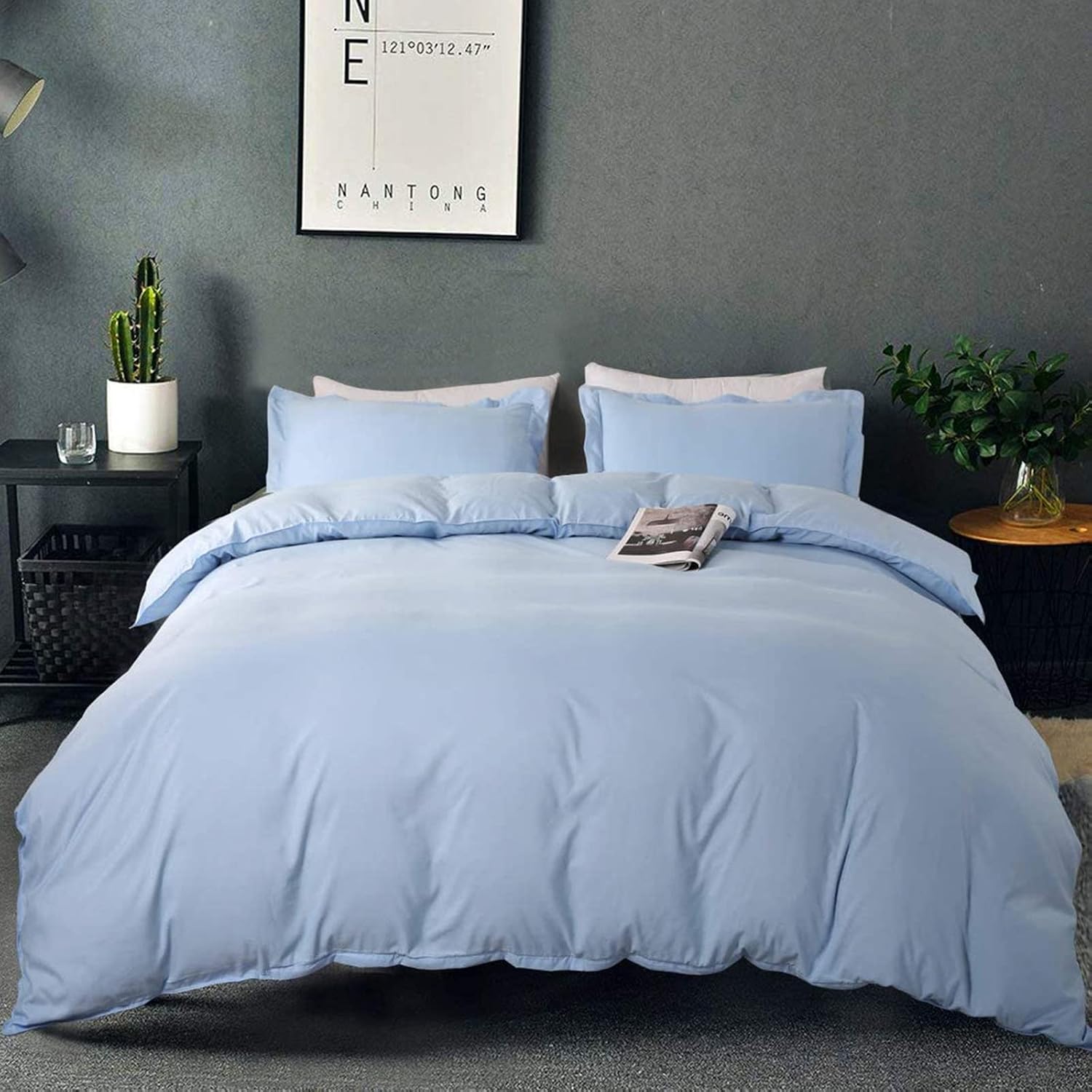 Balichun Duvet Cover Set King Size Premium with Zipper Closure Ultra Soft -3 Piece-1 Microfiber Duvet Cover Matching 2 Pillow Shams