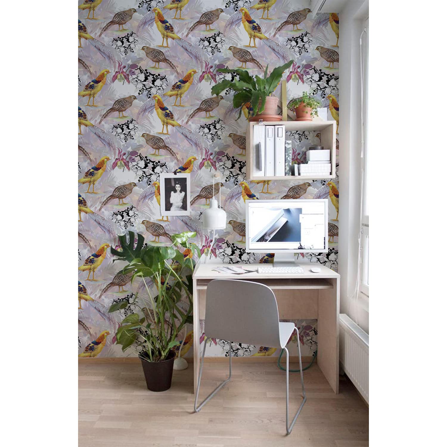 Papier Peint Magic-Stick Faisan Sauvage pour Rénover une Chambre ou un Salon