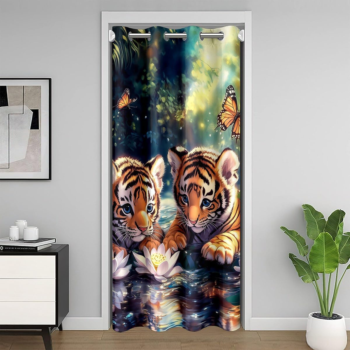 Whisky Kids Door Curtain,Wooden Barrel Plank Grain Rustic Retro Blackout Curtain Bedroom Doorway Living Room,Wine Beer Glass Bar Time Brown Black Privacy Door Drape 1 Panel,34" W X 80" L