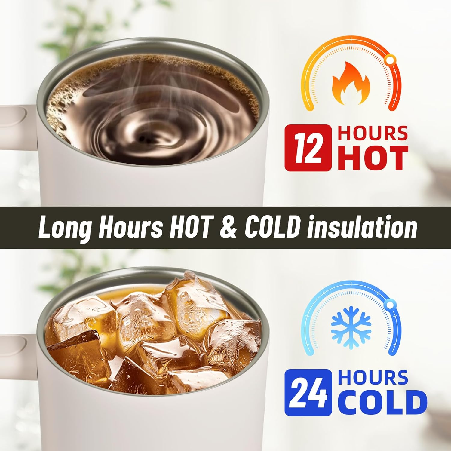 40 oz Insulated Tumbler with Handle,Flip Straw,Lid & Rubber Base Stainless Steel Water Bottle - Leak Proof Vacuum Insulated Mug BPA Free Reusable Travel Cup Gifts for Women/Men (reddish-rust colored) - Image 5