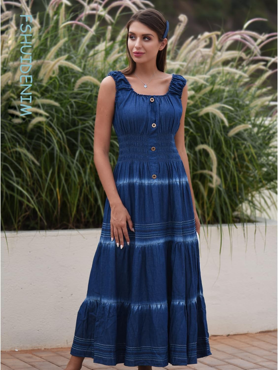 Women's Dress Sleeveless Denim Short Summer A-line Casual Cotton Boho Flowy Jean Mini Sundresses for Women - Image 6