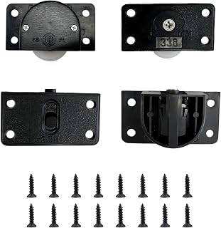 2 Sets Sliding Door Roller Wheels, Black Nylon Pulley for Cabinet Wardrobe Closet, Furniture Hardware Component for Home, Plastic Shell