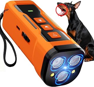 Dog Bark Deterrent Devices, 3X Ultrasonic Anti Barking, 33 FT Range Barks No More Indoors Neighbor Outdoors Safe & Humane Compact Bark Control for Dogs Training Behavior Correct