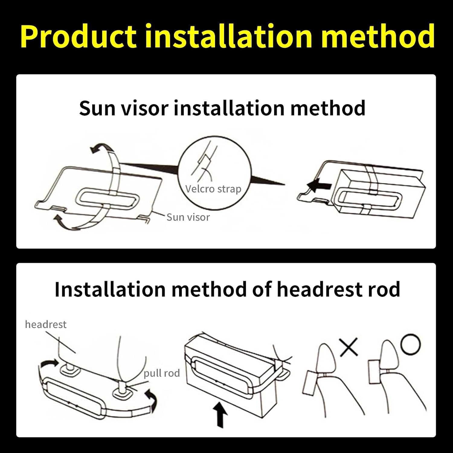 1 Pcs Car Sun Visor Tissue Bracket, 8.17" X 2.57" Car Sun Visor Tissue Box Holder, Seat Back Napkin Bracket, Universal for Cars Suvs and Trucks Car Paper Towel Holder image 5