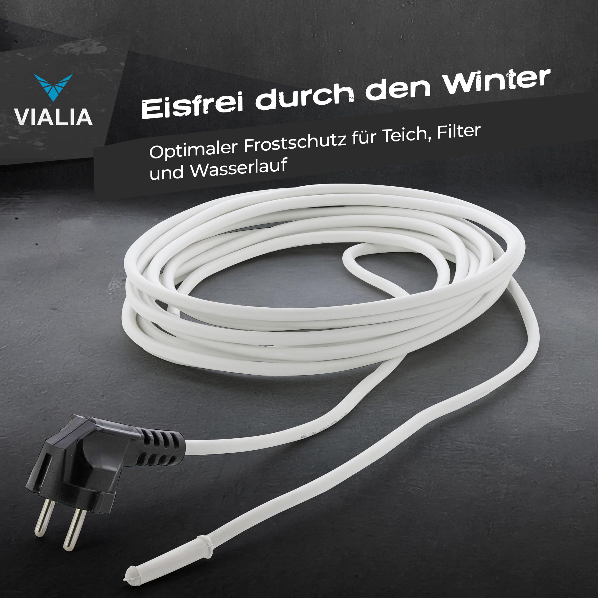 Frostschutz Heizkabel 6m 75W | Eisfreihalter für Teiche von 1-4 m³ | Teichheizung zum Schutz von Fischen & Pflanzen im Winter | Wärmekabel IP68 wasserdicht für Filter & Wasserlauf