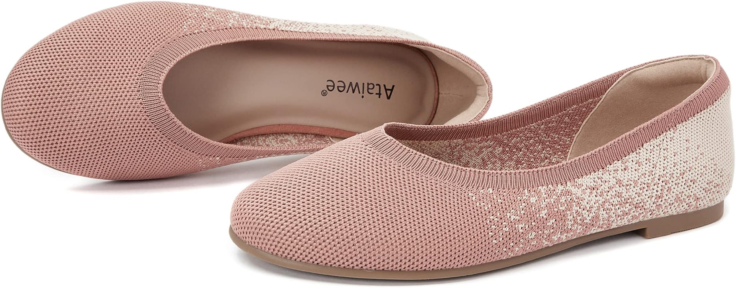Amazon.com | Ataiwee Women's Wide Width Flat Shoes，Cute Plus Size Round Toe  Slip on Wide Ballet Shoes.(1910012-6,LP/WP,6 Wide) | Flats