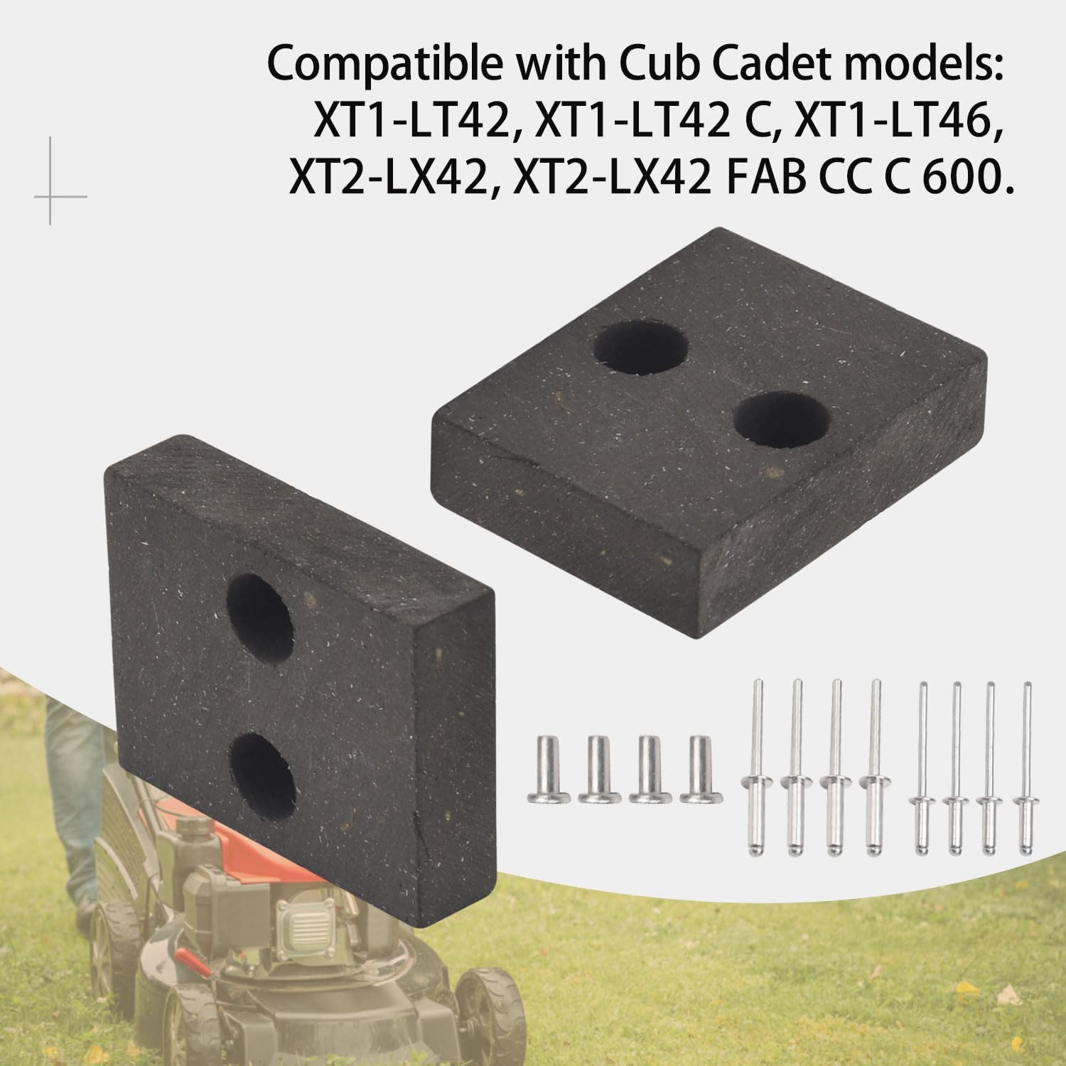 761-05007 Deck Brake Pad Compatible With MTD Cub Cadet Troy Bilt Lawn Mowe, Fits XT1-LT46, XT2-LX42, XT2-LX42 FAB CC C 600 Models (2-pack)