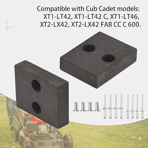 Miniatura 4 de 761-05007 Pastilla de freno de cubierta compatible con MTD Cub Cadet Troy Bilt Lawn Mowe, compatible con modelos XT1-LT46, XT2-LX42, XT2-LX42 FAB CC