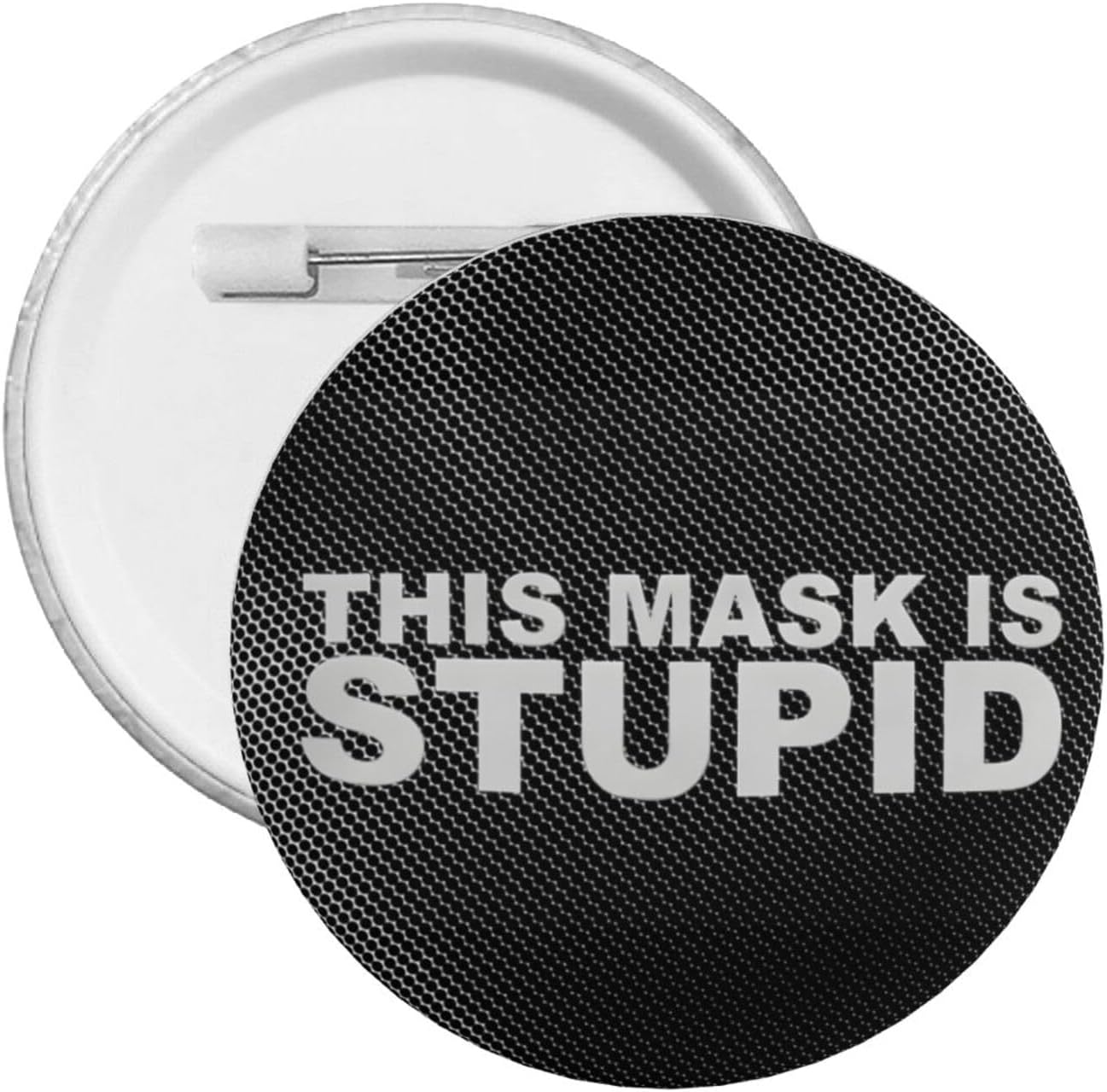 This Mask is Stupid Black Round Button Badges Decorative Accessories Clothing Backpacks Hats 2.3 inch
